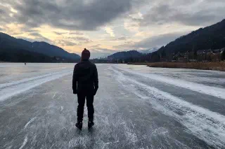 Ice Skating on Weissensee, Austria