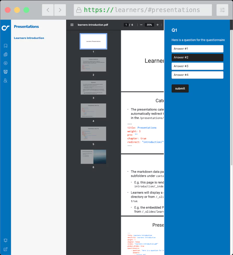 A Clicker question in Learners.
