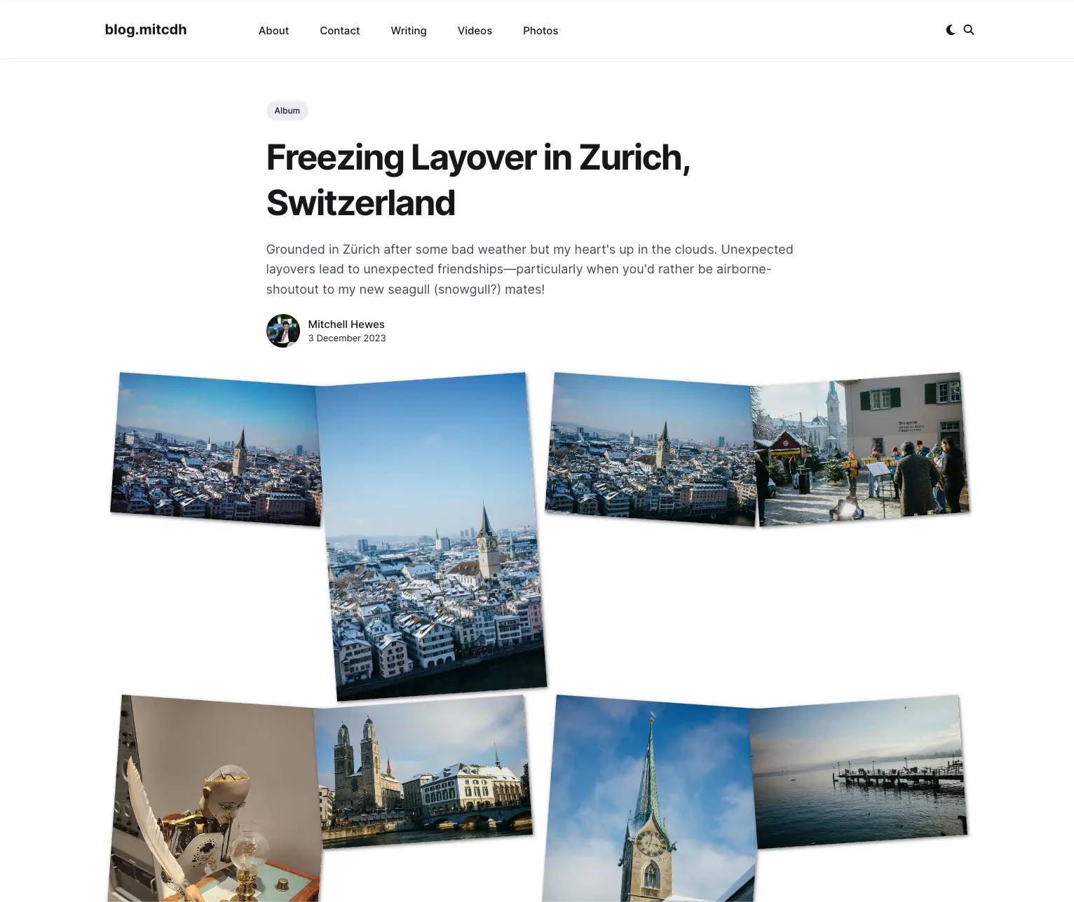 Screenshot of the generated page